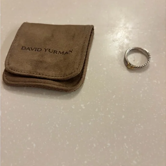 David Yurman Silver and Gold Crossover Ring - Picture 3 of 6